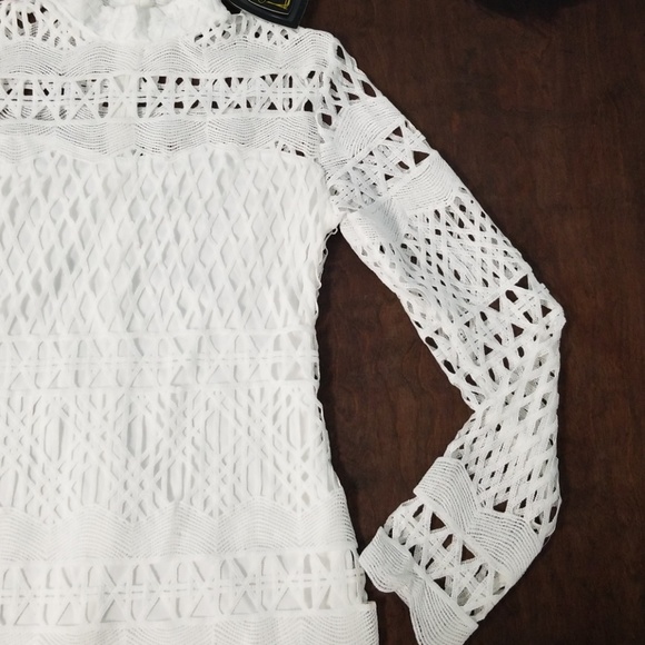 ❤Club L White Cut Out Long Sleeve Party Dress - Picture 4 of 8